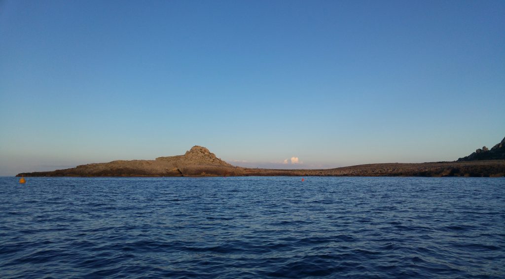 Wild view of Favignana from the sea